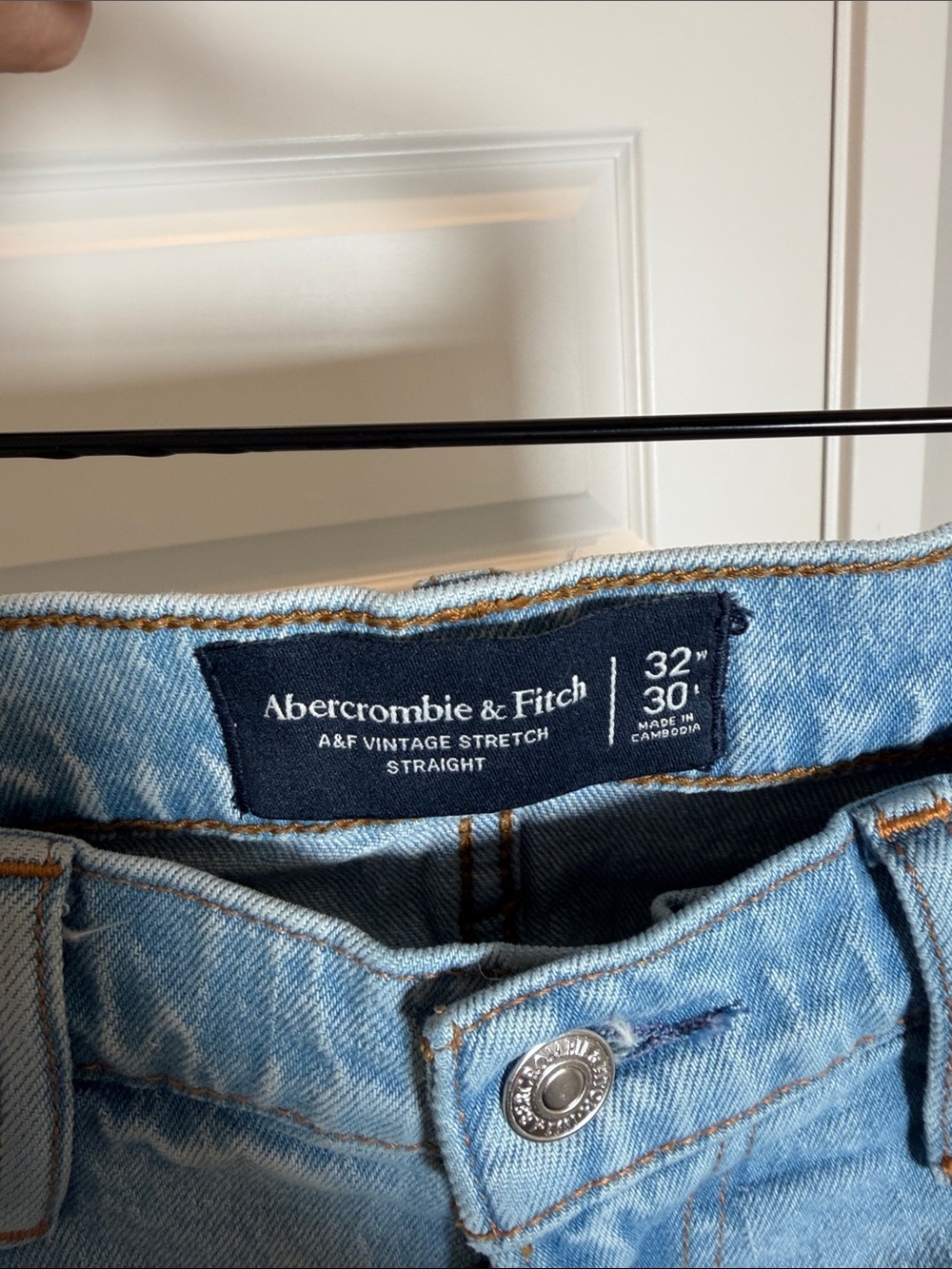Abercrombie & Fitch Vintage Stretch Straight Jeans Size 32W 30L - Picture 10 of 10